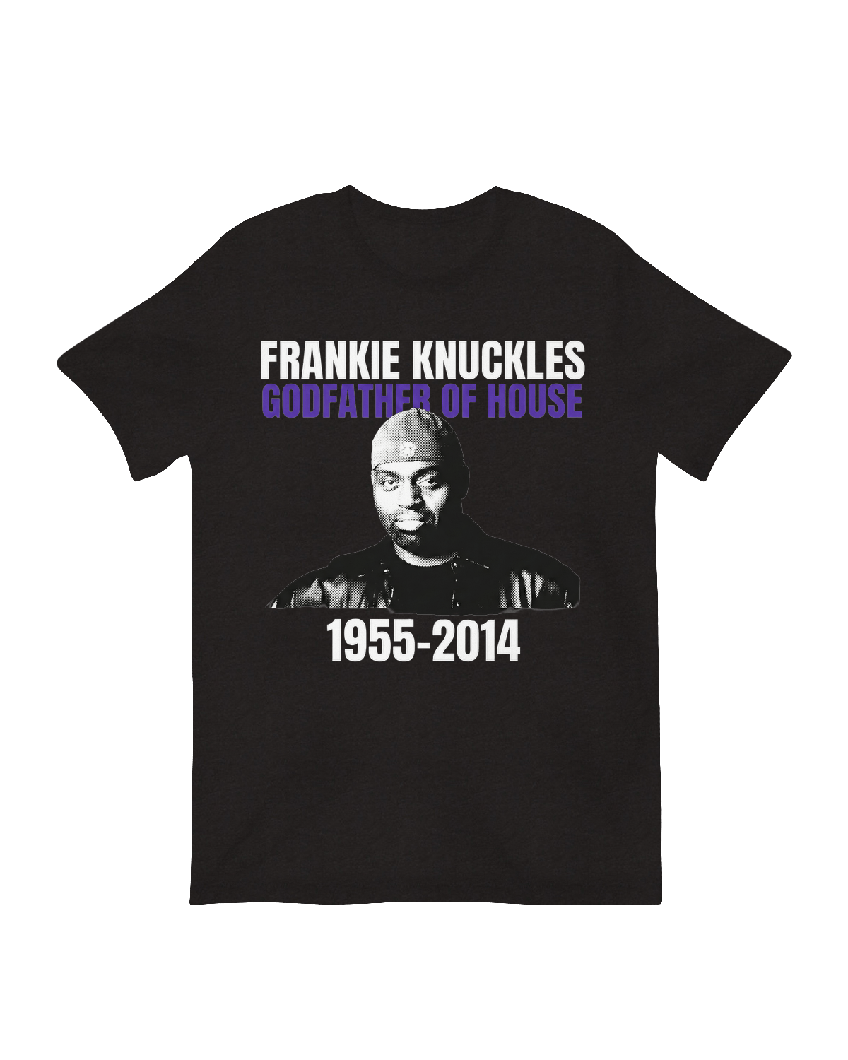 FRANKIE KNUCKLES STENCIL TEE - Black Heather Triblend - S
