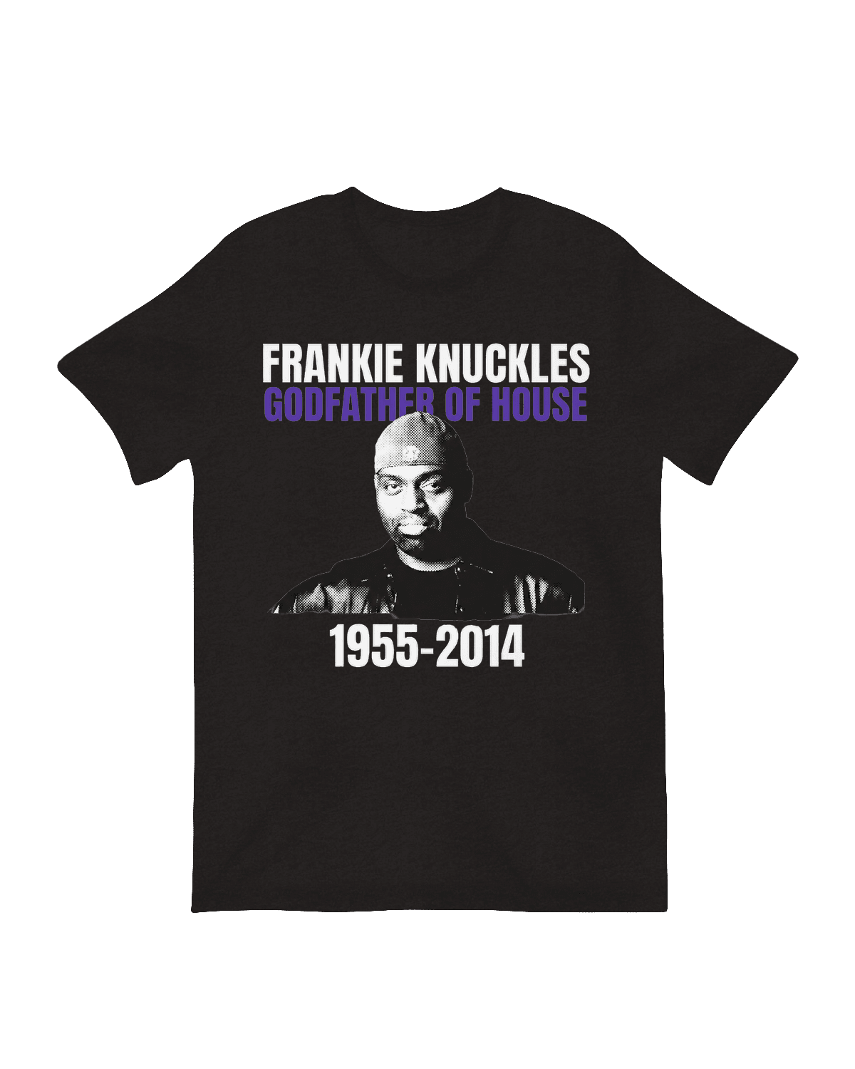 FRANKIE KNUCKLES STENCIL TEE - Black Heather Triblend - S